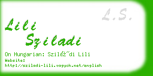 lili sziladi business card